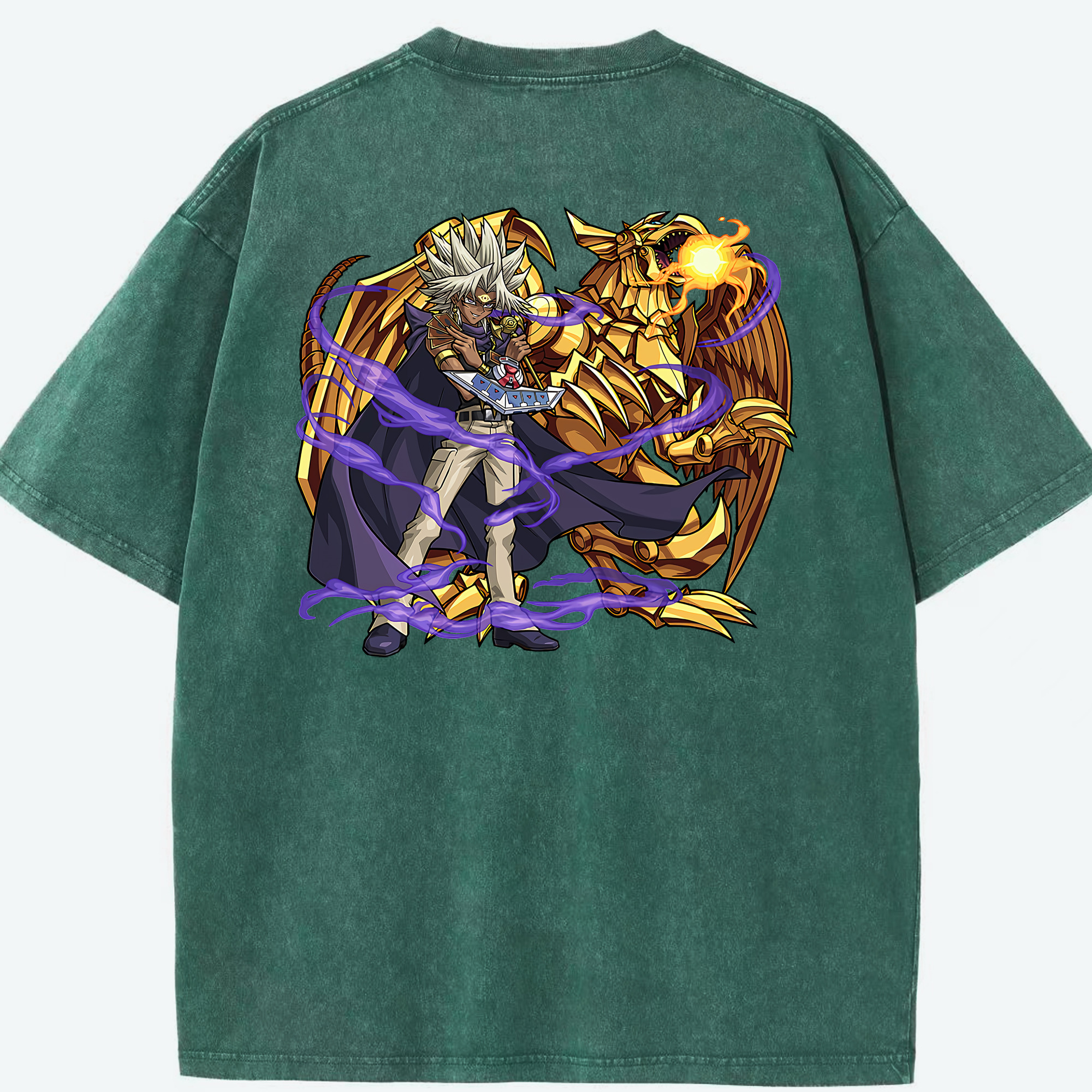 （画像用） 遊☆戯☆王 Yu-Gi-Oh! 綿100% ヴィンテージ風 半袖Tシャツ（背面プリント）